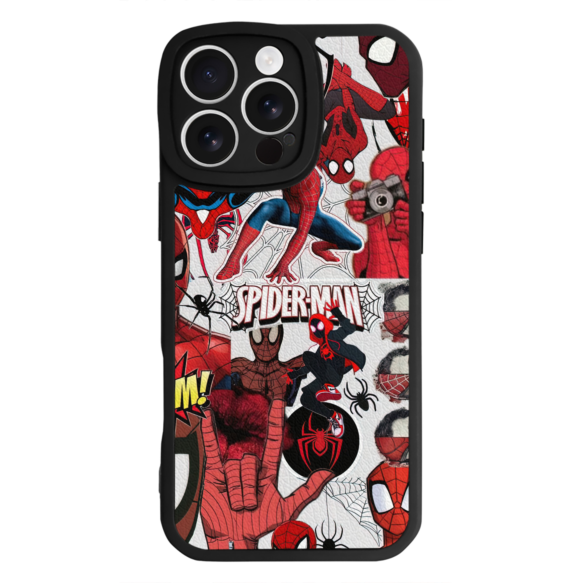 （画像用） Spider Man スパイダーマン 【iPhone 16シリーズ対応】シリコンスマホケース（レザー調） 材質：シリコン